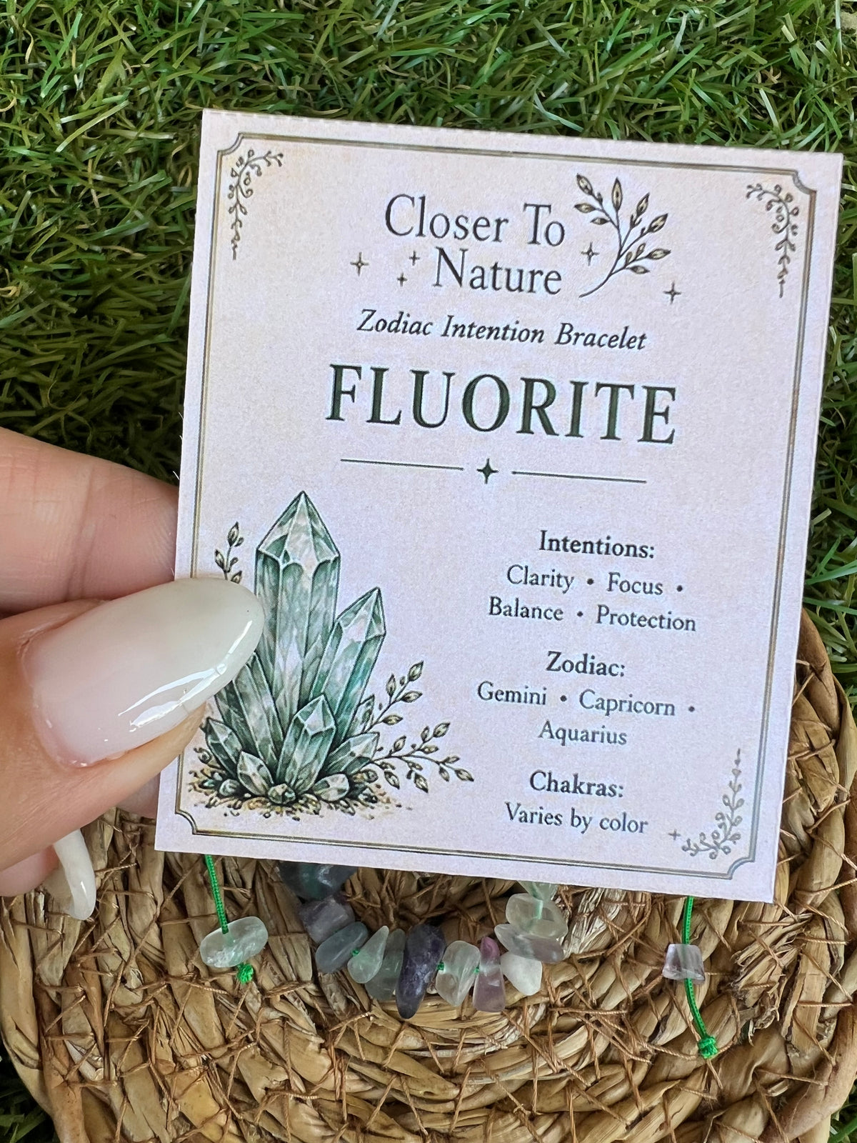 Natural Fluorite Zodiac Bracelet – Clarity, Focus & Balance | Gemini, Capricorn & Aquarius