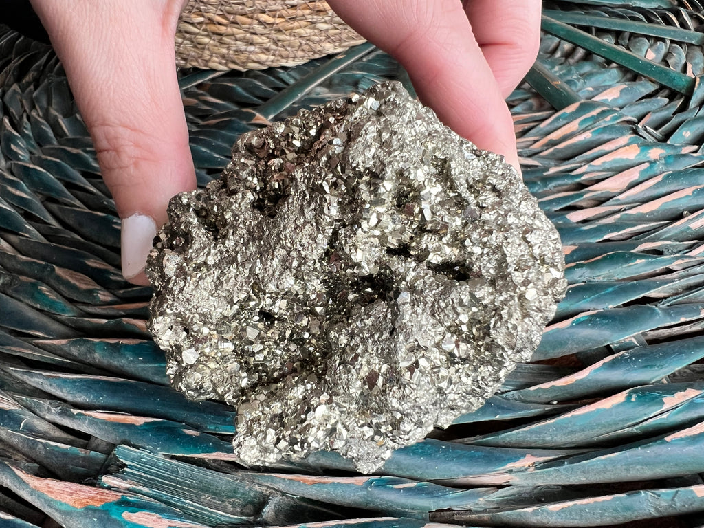 Natural Large Pyrite Crystal Clusters | Fool’s Gold Mineral Specimen - 537 Grams