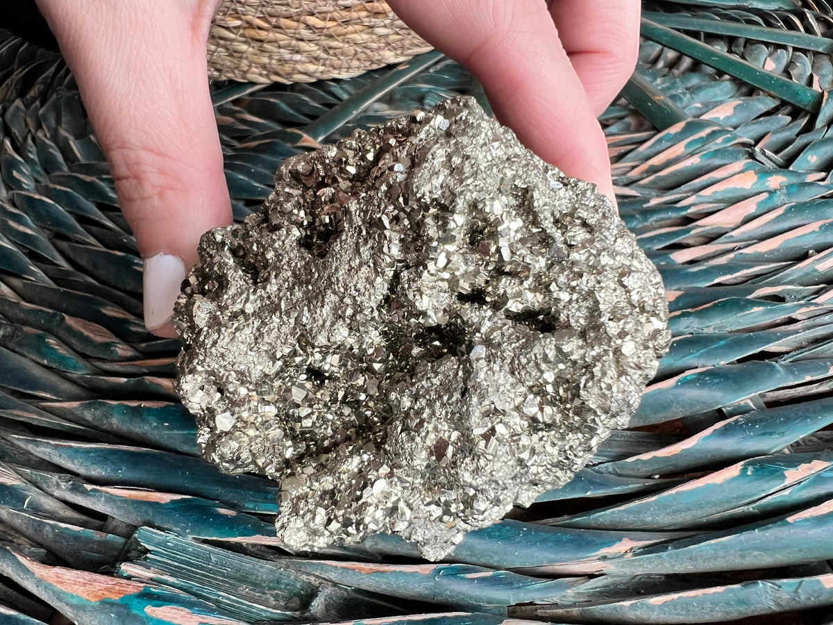 Natural Large Pyrite Crystal Clusters | Fool’s Gold Mineral Specimen - 537 Grams