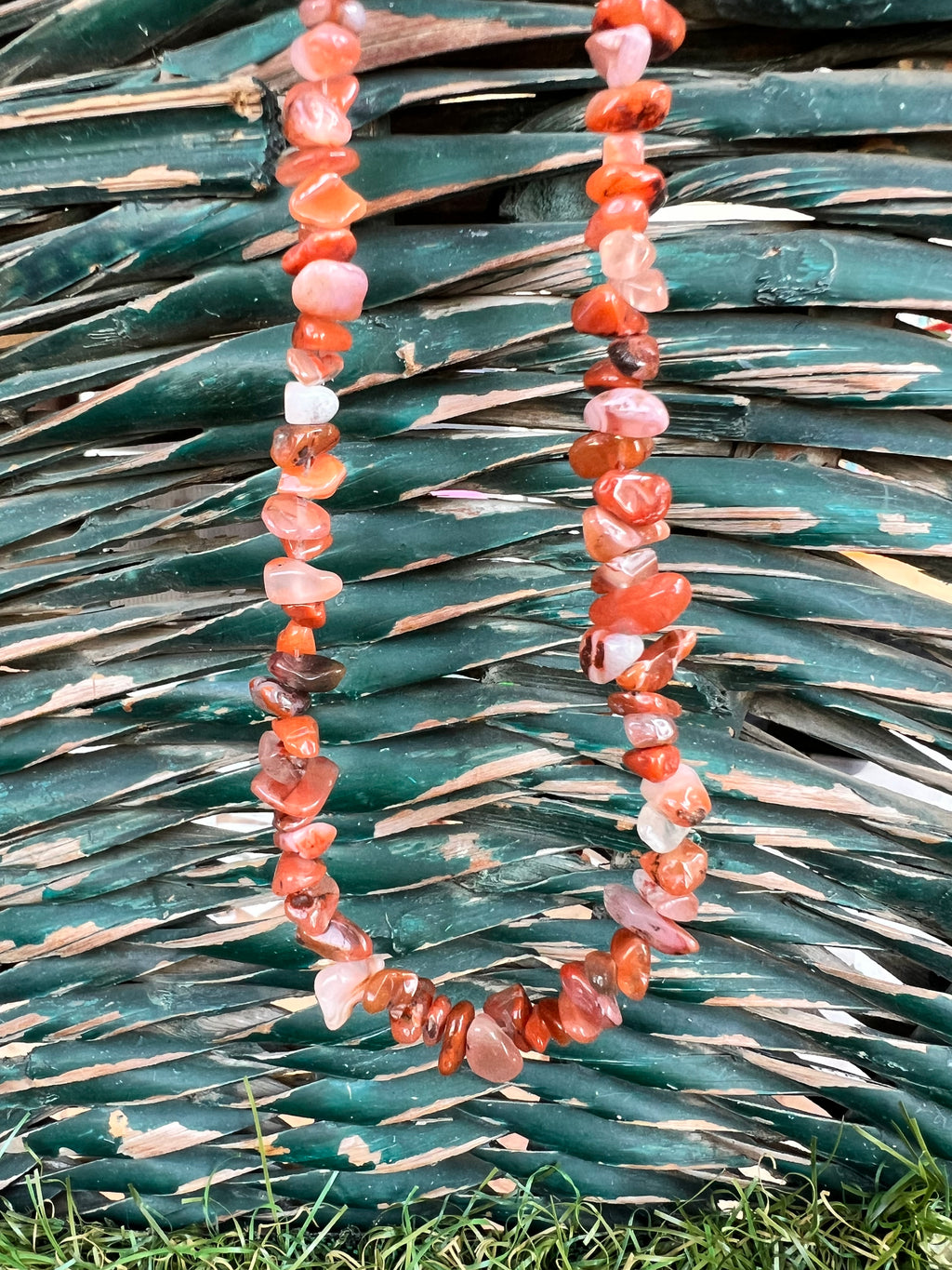 Natural Carnelian Chip Necklace | Genuine Irregular Gemstone Chips | Motivation, Confidence & Vitality