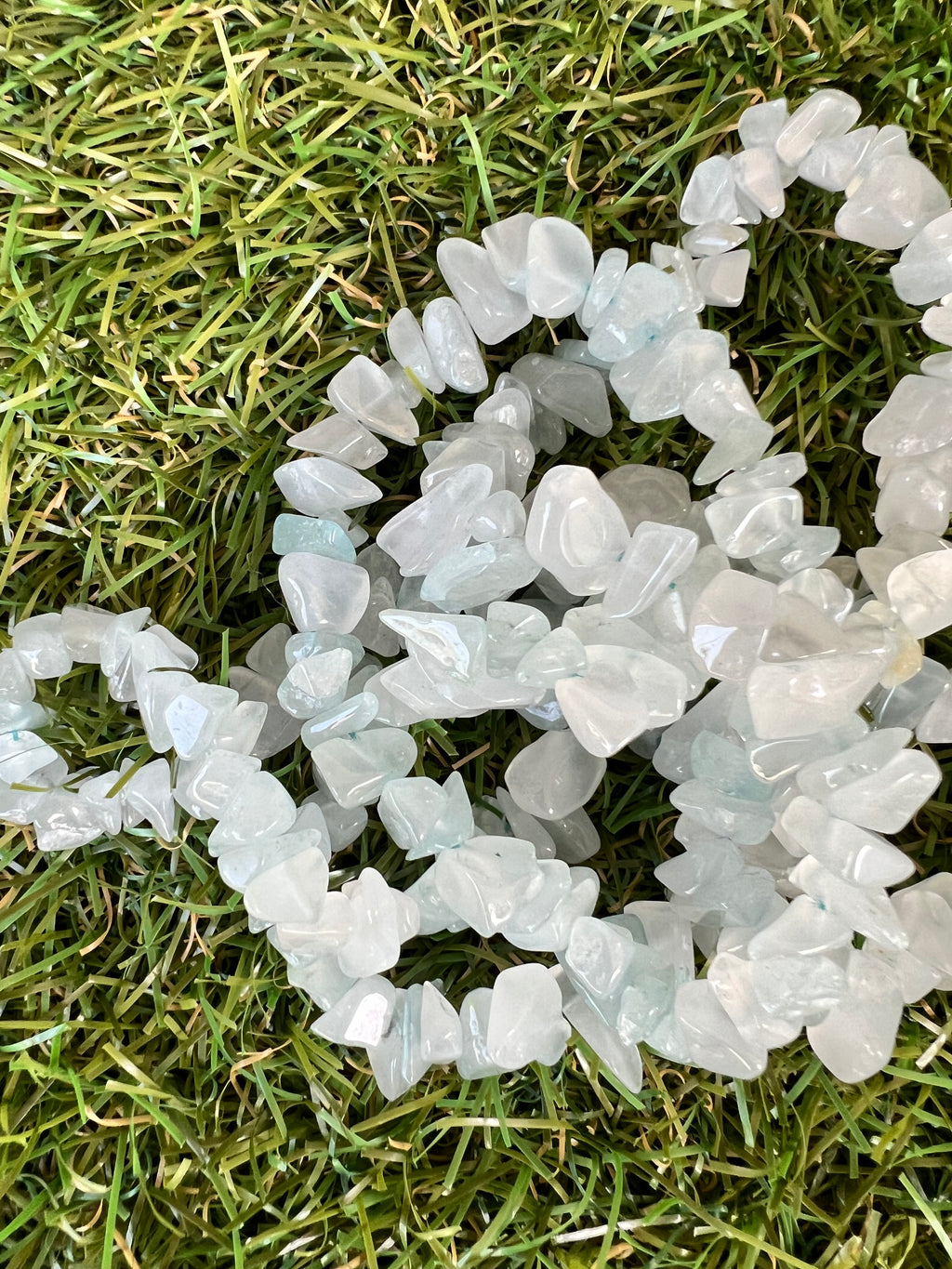 Natural Aquamarine Chip Necklace | Genuine Irregular Gemstone Chips | Calm, Courage & Clear Communication