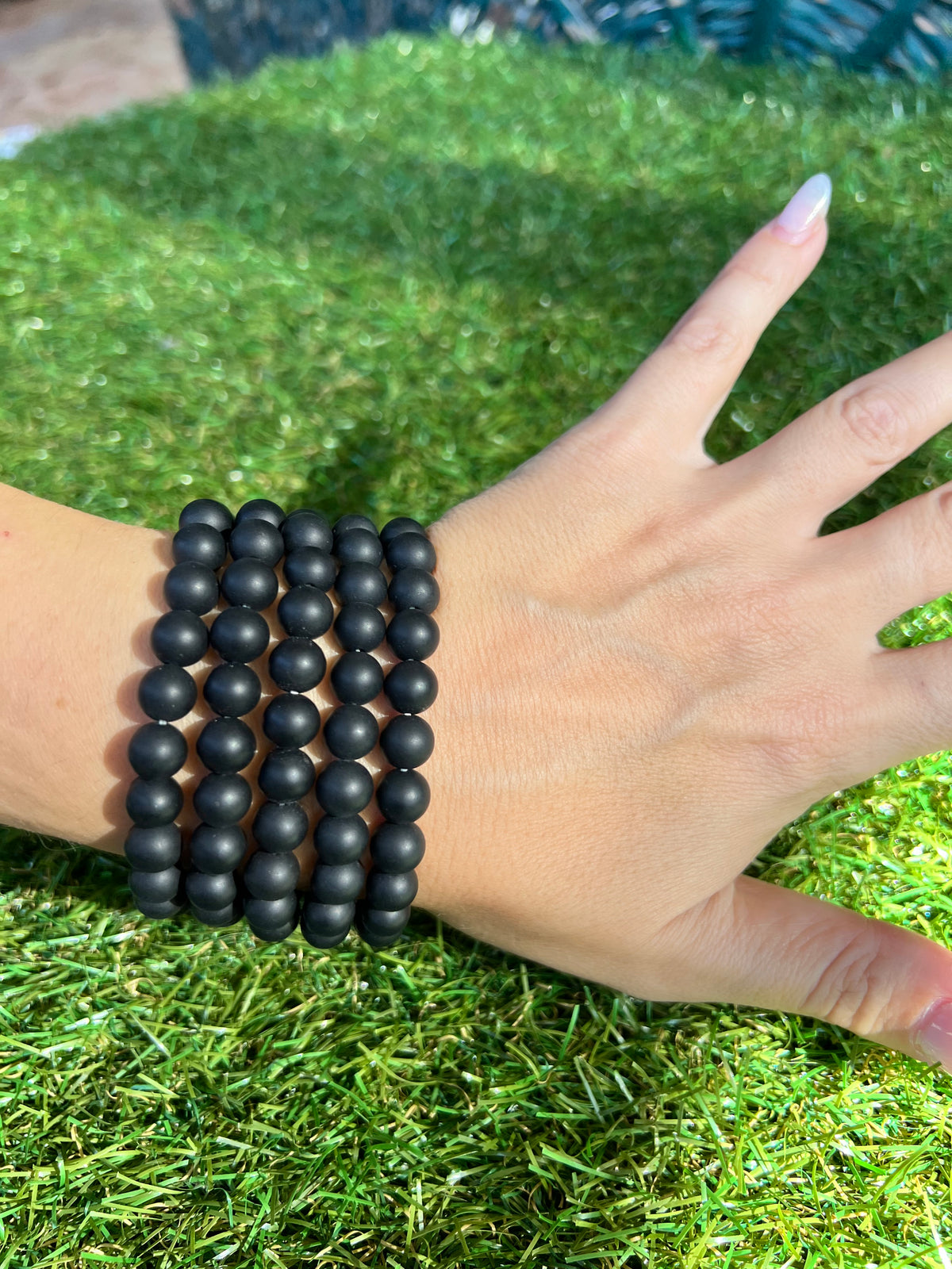 Natural Matte Black Onyx Bracelet | 8mm Genuine Gemstone Beads | Protection, Strength & Confidence