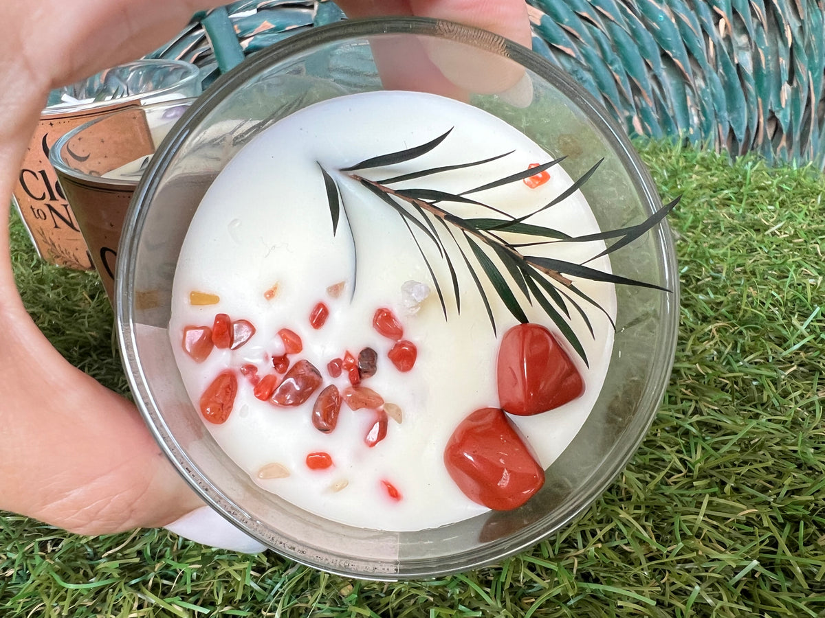 Handmade Natural Soy Crystal Candle | Genuine Crystal Scented Candle