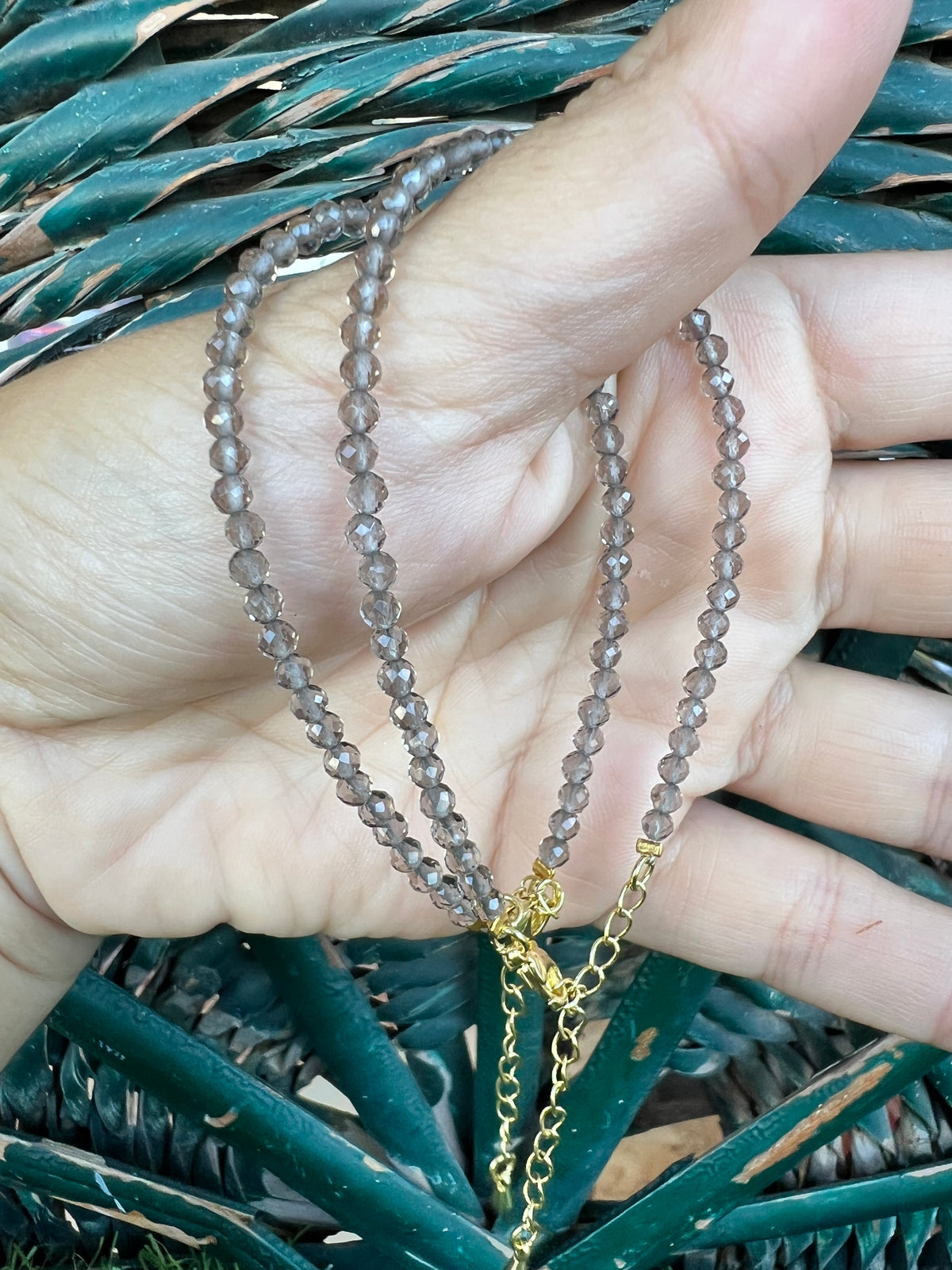 3mm Faceted Natural Gemstone Bracelet – Adjustable Gold-Toned Brass