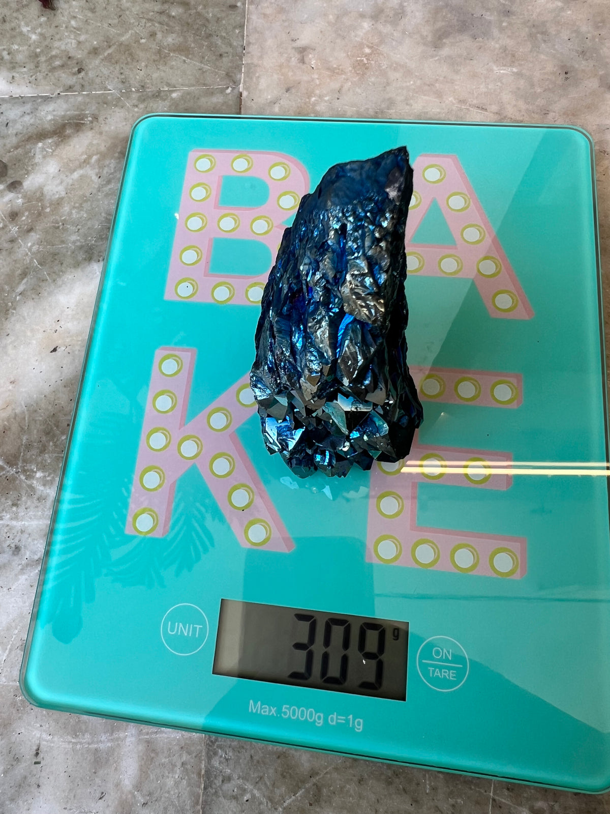 Natural Blue Titanium Aura Quartz Cluster – 309 g