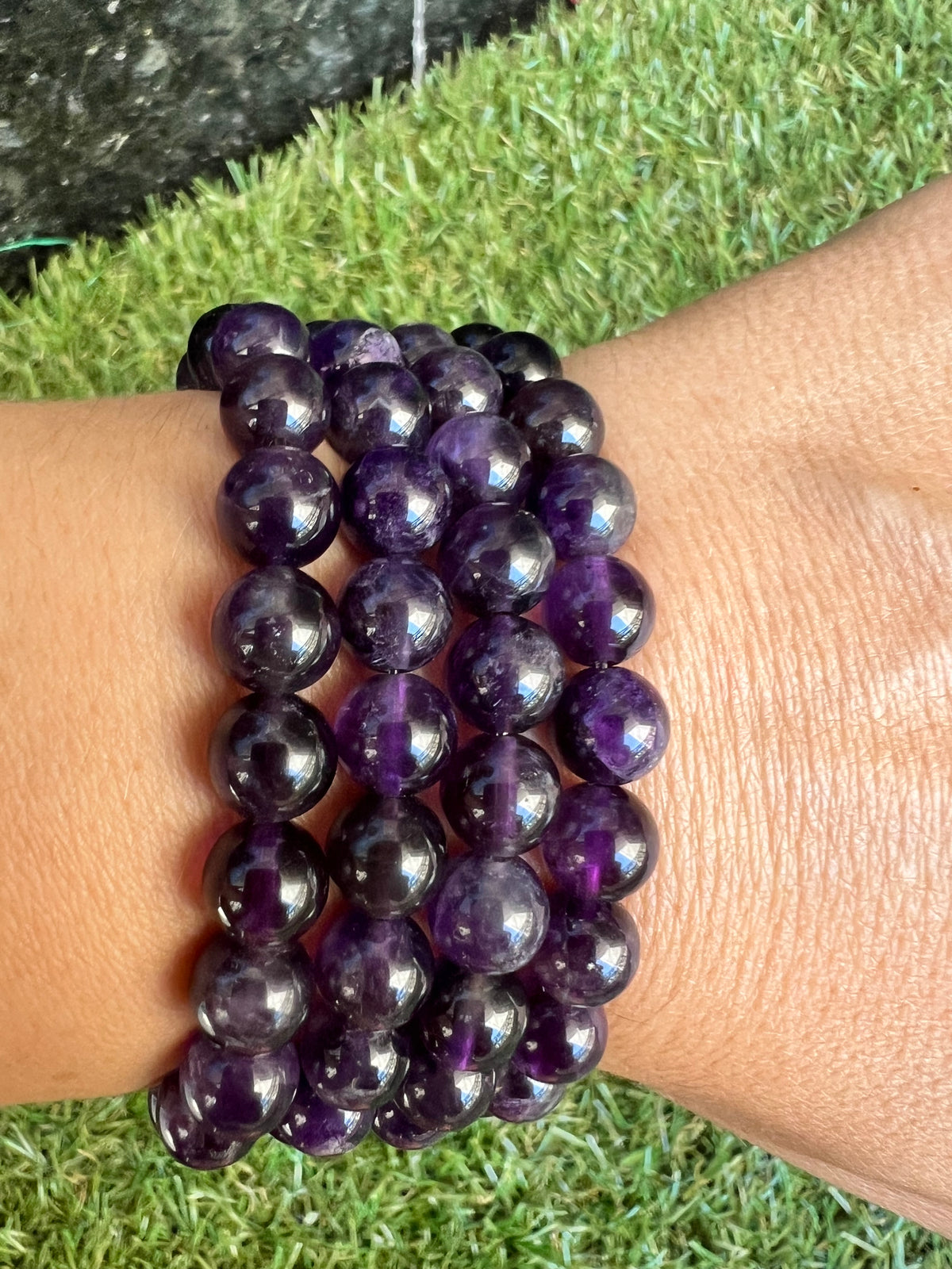 Natural Amethyst Peace, Protection & Intuition Bracelet – Genuine Elastic Bracelet