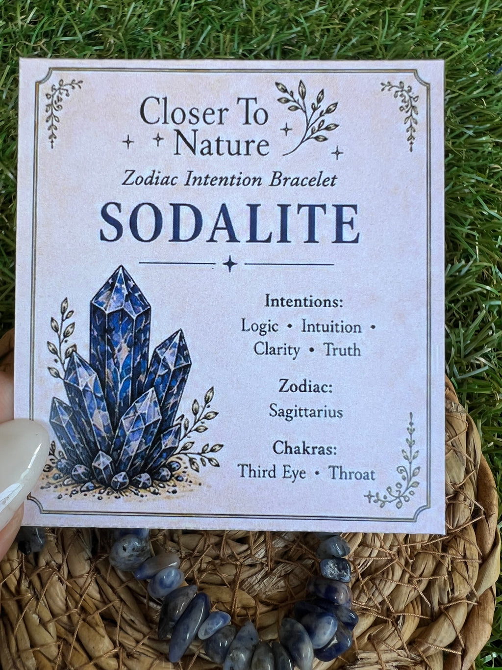 Natural Sodalite Zodiac Bracelet – Logic, Intuition & Clarity | Sagittarius, Virgo & Pisces