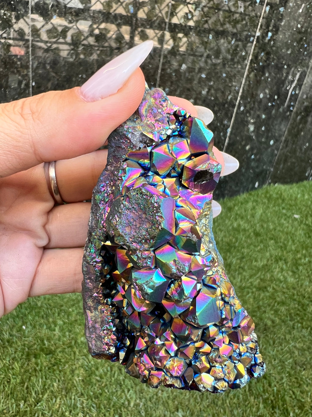 Natural Rainbow Aura Quartz Cluster – 271 g