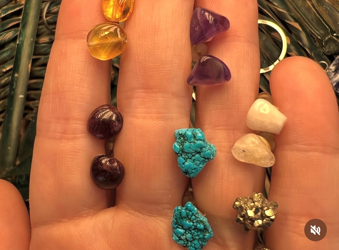 Natural Crystal Stud Earrings Collection