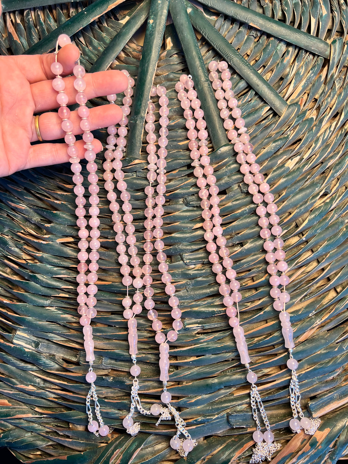 Natural Gemstone Rosary (Misbaha/Tasbih) – 8 mm Prayer Beads for Peace, Love & Mindfulness