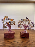 Natural Polished Agate Crystal Tree on Raw Jasper Base