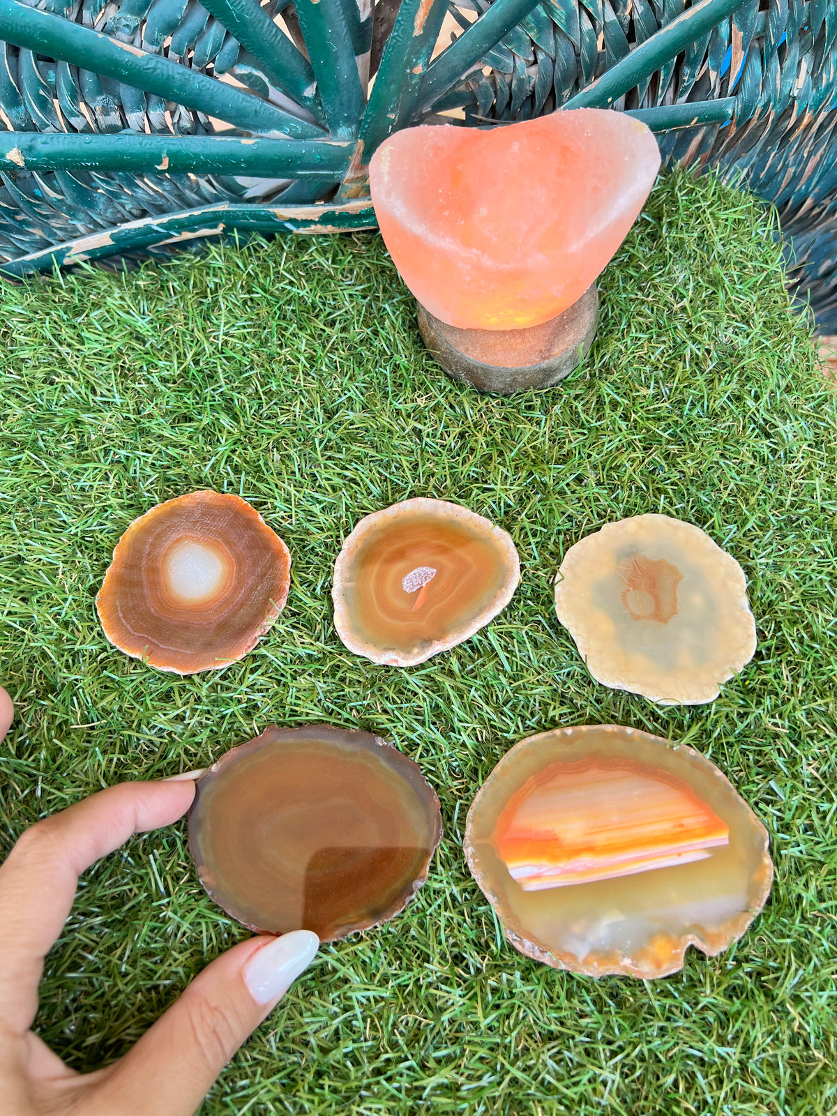 Natural Druzy Agate Slice – Energy, Balance & Protection | 38 g