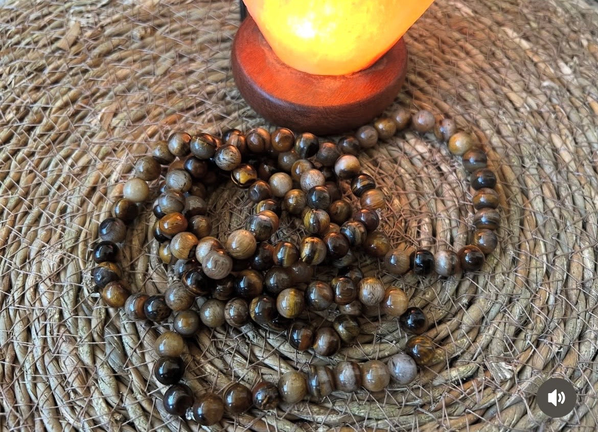 Natural Tiger’s Eye 8mm Beaded Bracelet | Protection, Power, Confidence & Prosperity Crystal Bracelet
