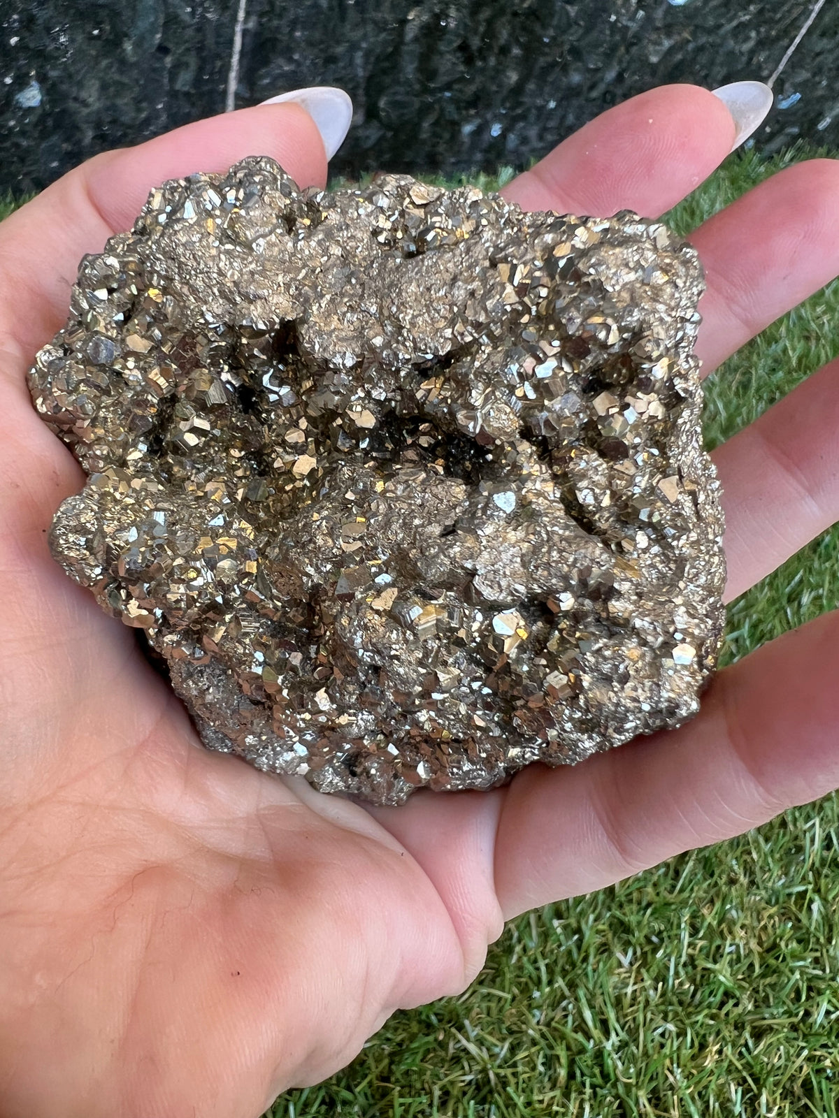 Natural Large Pyrite Crystal Clusters | Fool’s Gold Mineral Specimen - 537 Grams