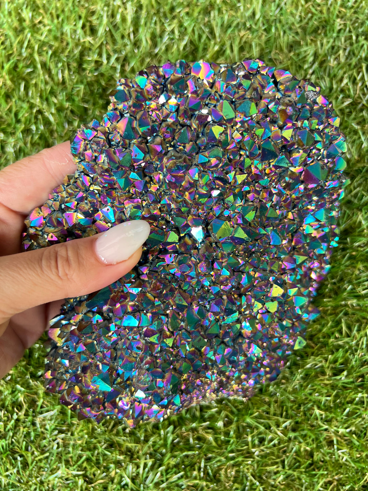 Natural Rainbow Aura Quartz Cluster – 1,294 g