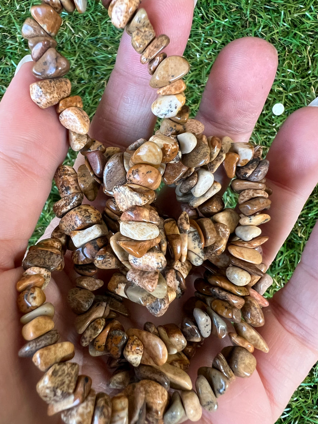 Natural Picture Jasper Chip Necklace | Genuine Irregular Gemstone Chips | Grounding, Stability & Creativity
