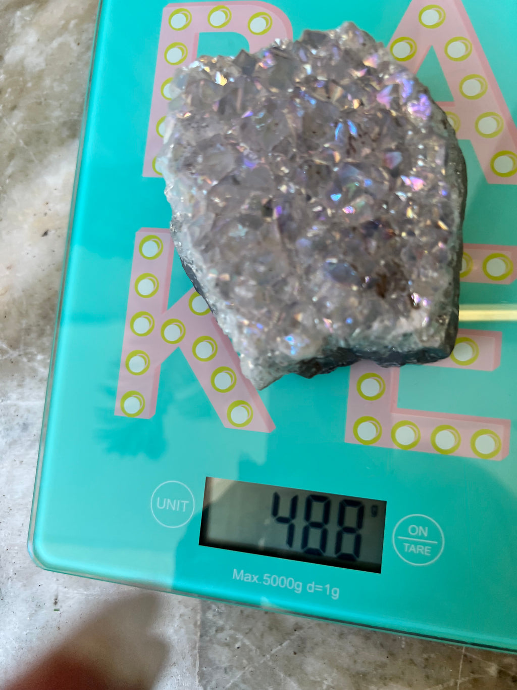 Natural Angel Aura Amethyst Cluster – 488 g