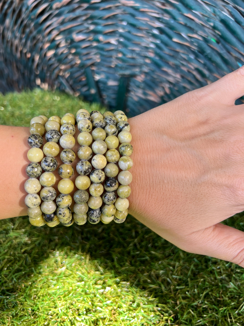 Natural Serpentine 8mm Beaded Bracelet | Protection, Renewal & Kundalini Energy Crystal Bracelet