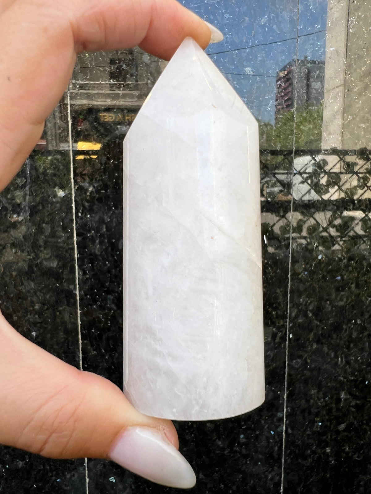 Natural Milky Quartz Cylindrical Tower | Clarity & Harmony Crystal Point