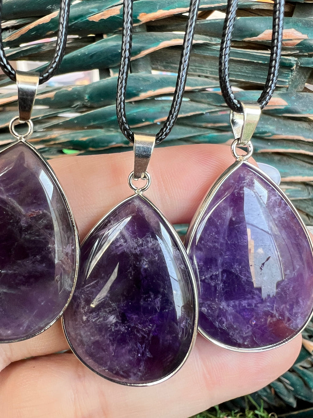 Amethyst Silver-Plated Teardrop Necklace – Calm, Intuition & Protection