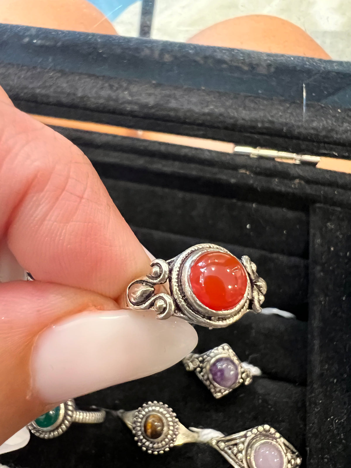 Natural Silver-Plated Crystal Rings Collection “Delicate A”