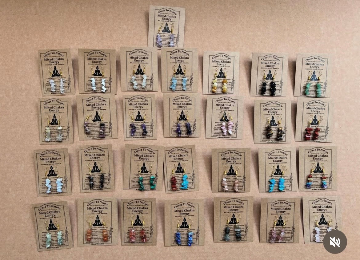 Natural Crystal Chip Earrings Collection