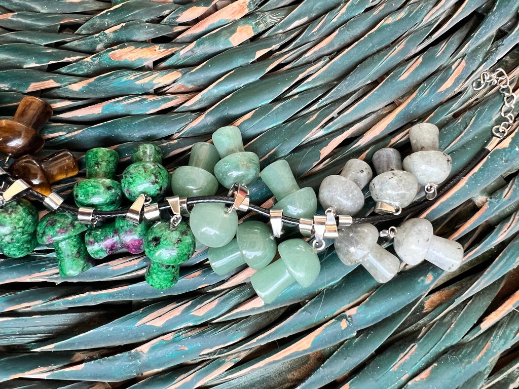 Natural Crystal Mushroom Necklace
