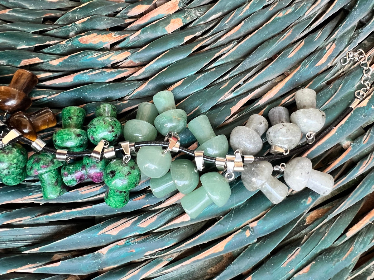 Natural Crystal Mushroom Necklace