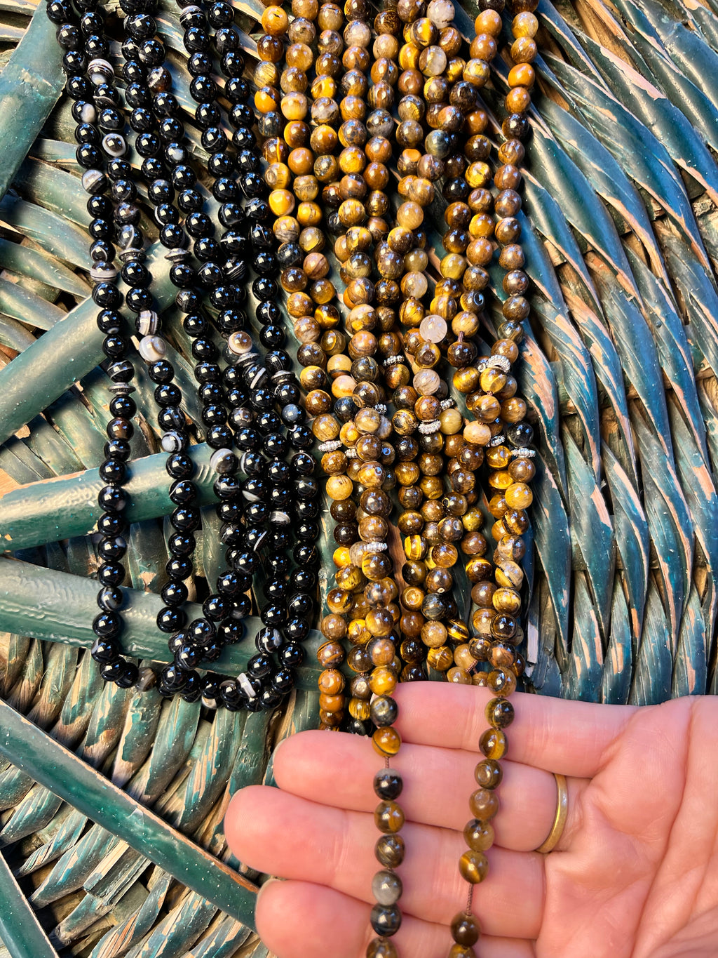 Natural Gemstone Rosary (Misbaha/Tasbih) – Slim Prayer Beads for Protection, Strength & Focus
