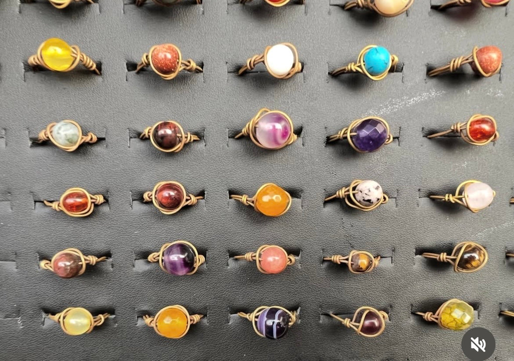Natural Copper Crystal Rings Collection | Handmade Gemstone Rings