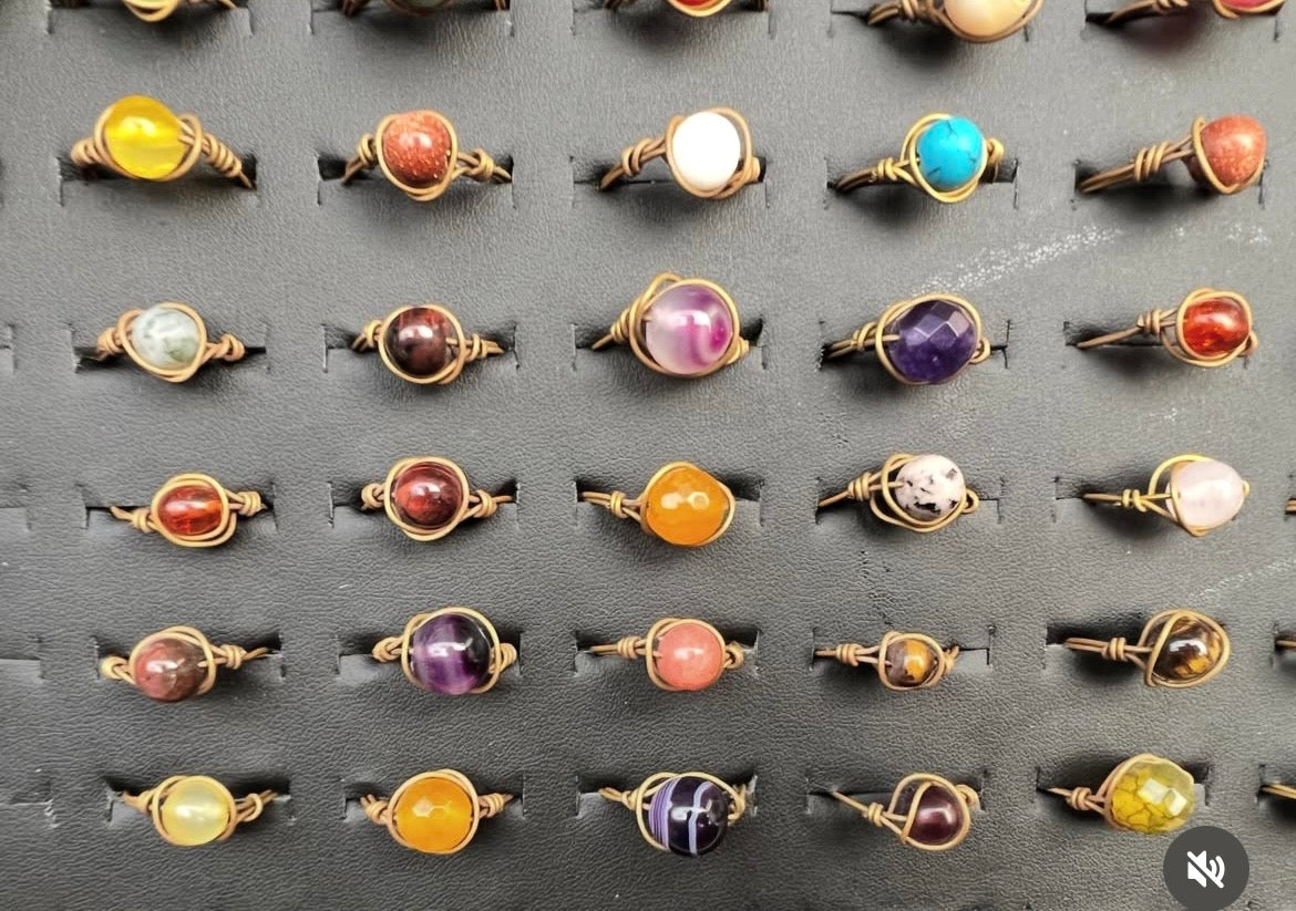Natural Copper Crystal Rings Collection | Handmade Gemstone Rings
