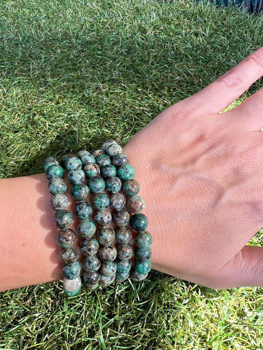 Natural African Turquoise Bracelet | 8mm Genuine Gemstone Beads | Growth, Transformation & Confidence