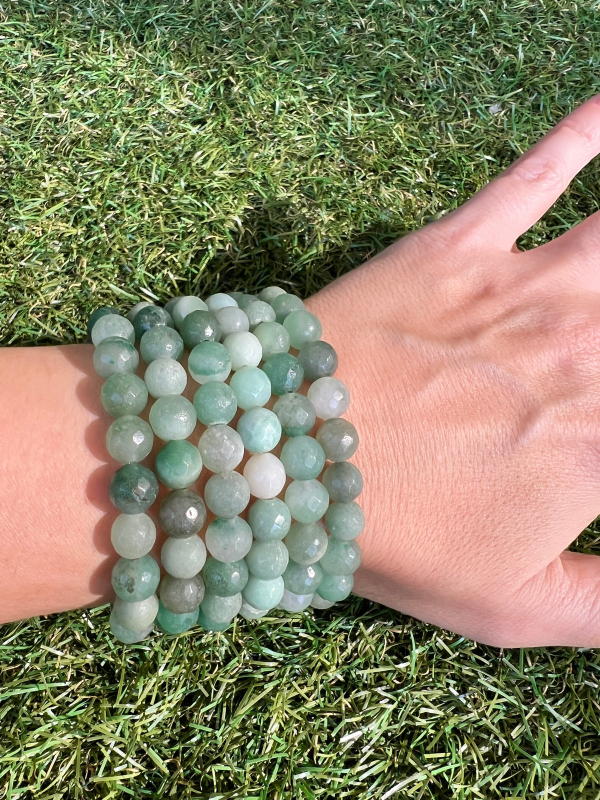Natural Matte Faceted Green Aventurine Bracelet | 8mm Genuine Gemstone Beads | Prosperity, Luck & Growth
