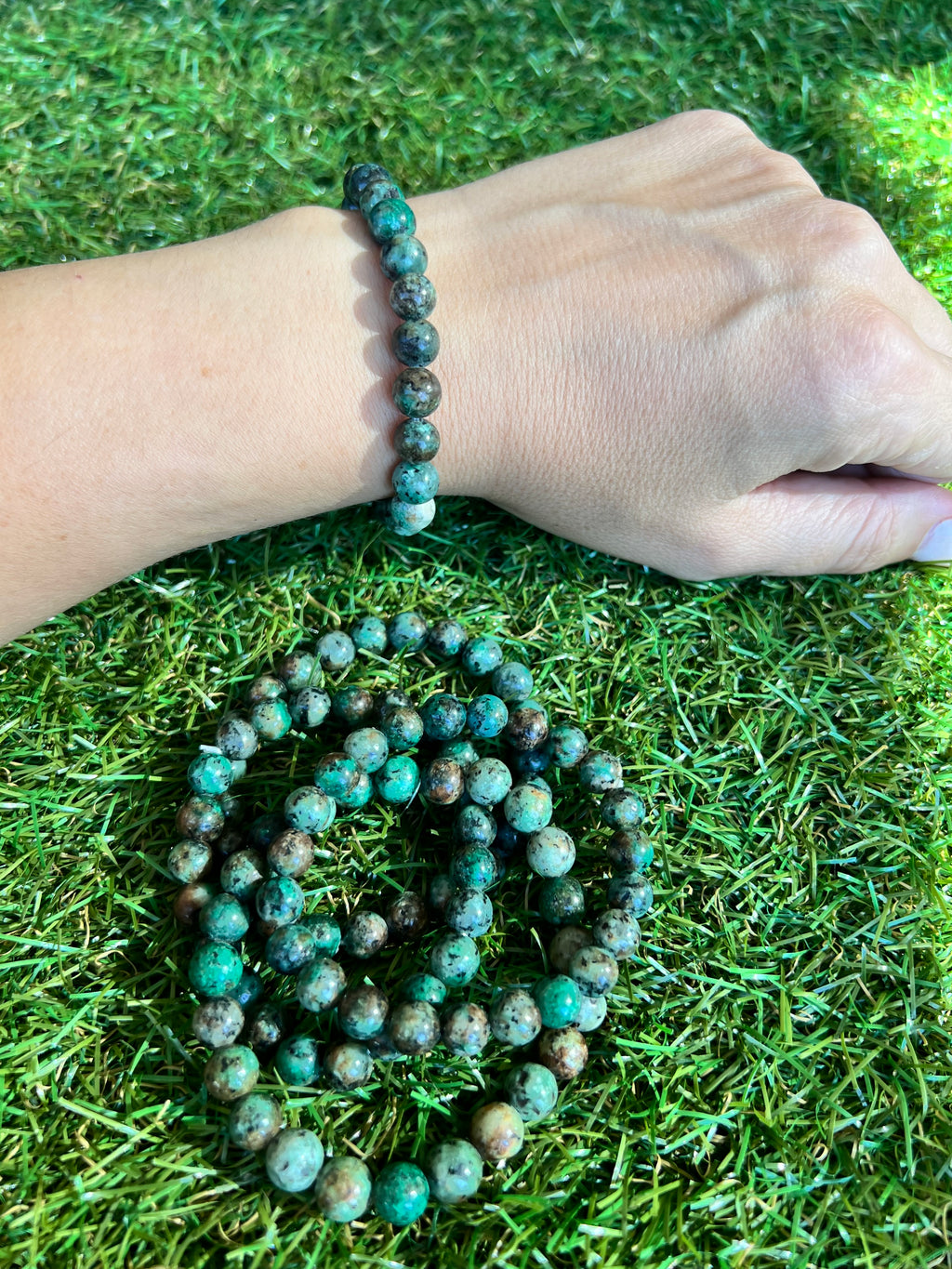Natural African Turquoise Bracelet | 8mm Genuine Gemstone Beads | Growth, Transformation & Confidence