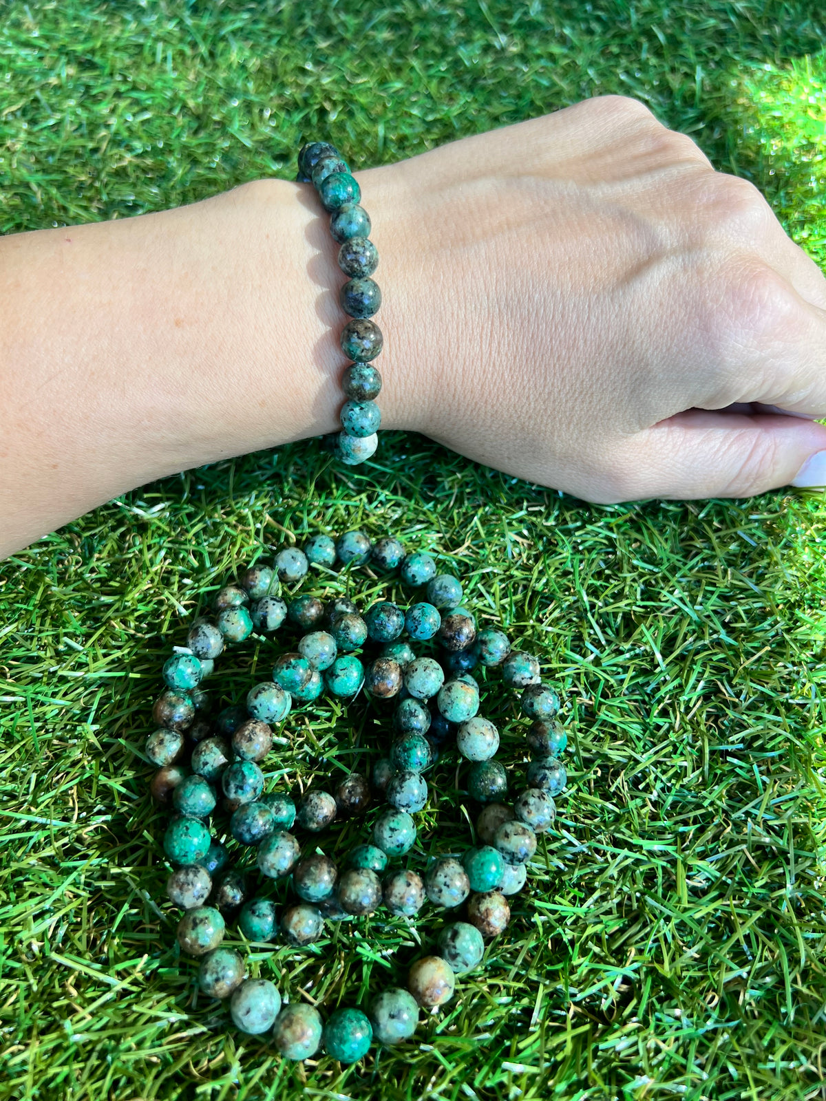 Natural African Turquoise Bracelet | 8mm Genuine Gemstone Beads | Growth, Transformation & Confidence