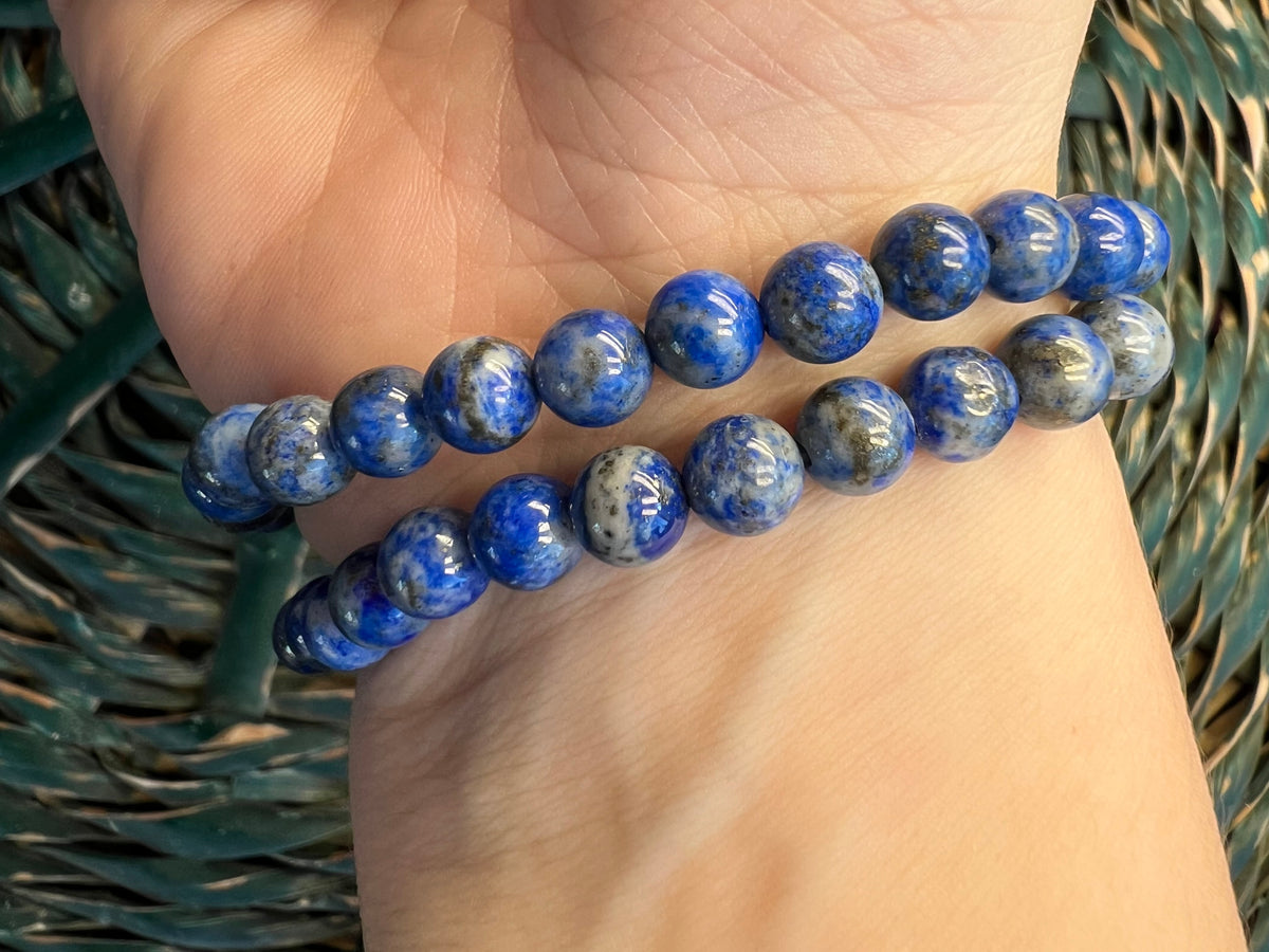 Natural 6mm Lapis Lazuli Bracelet | Wisdom & Communication Crystal Bracelet
