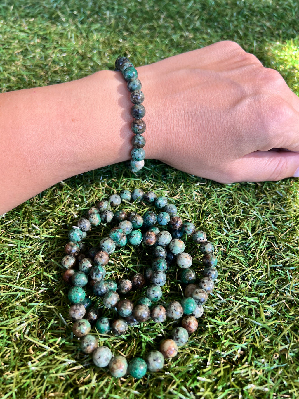 Natural African Turquoise Bracelet | 8mm Genuine Gemstone Beads | Growth, Transformation & Confidence