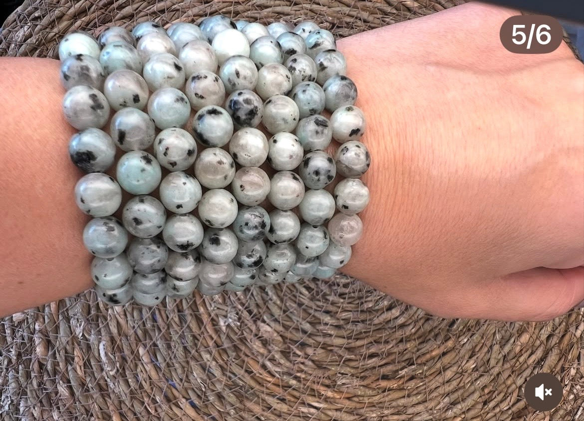 Natural Green Moonstone Intuition & Emotional Balance Bracelet – 8mm Genuine Elastic Beaded Bracelet