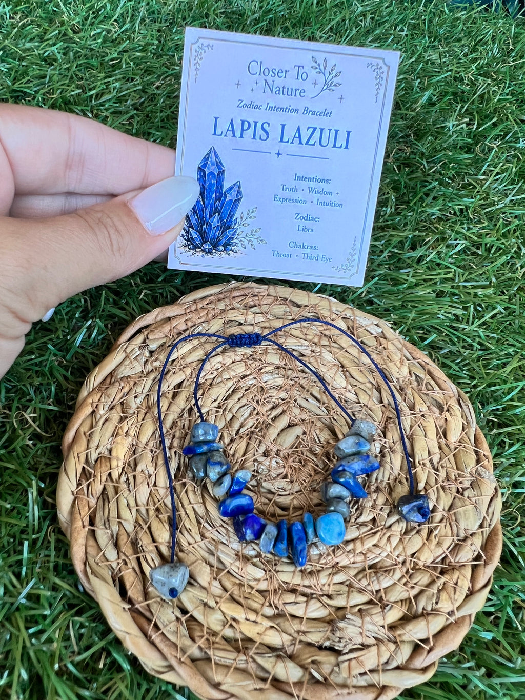 Natural Lapis Lazuli Zodiac Bracelet – Truth, Wisdom & Intuition | Libra, Sagittarius & Taurus