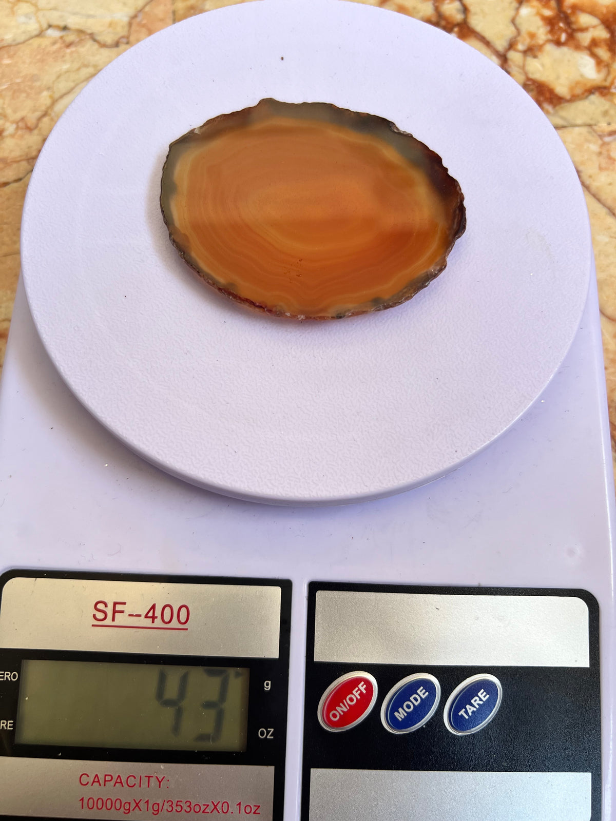 Natural Agate Eye Slice – Protection, Grounding & Focus | 43 g