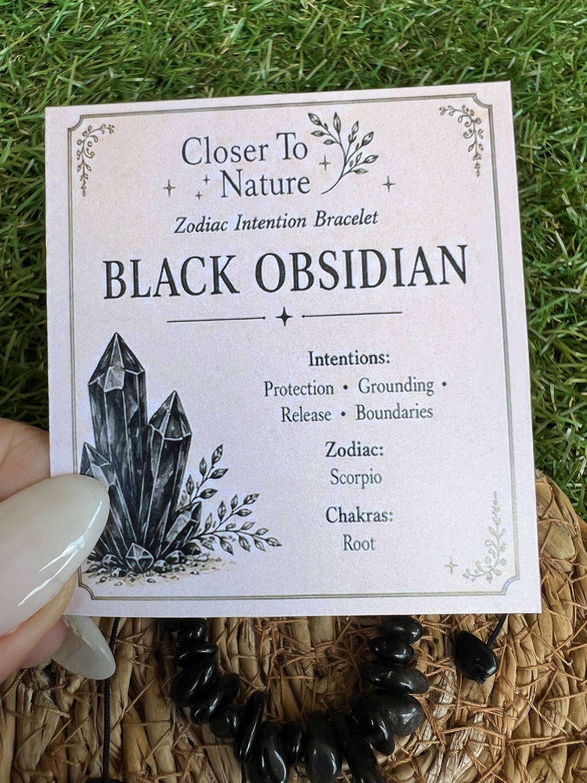 Natural Black Obsidian Zodiac Bracelet – Protection, Grounding & Boundaries | Scorpio, Sagittarius & Capricorn