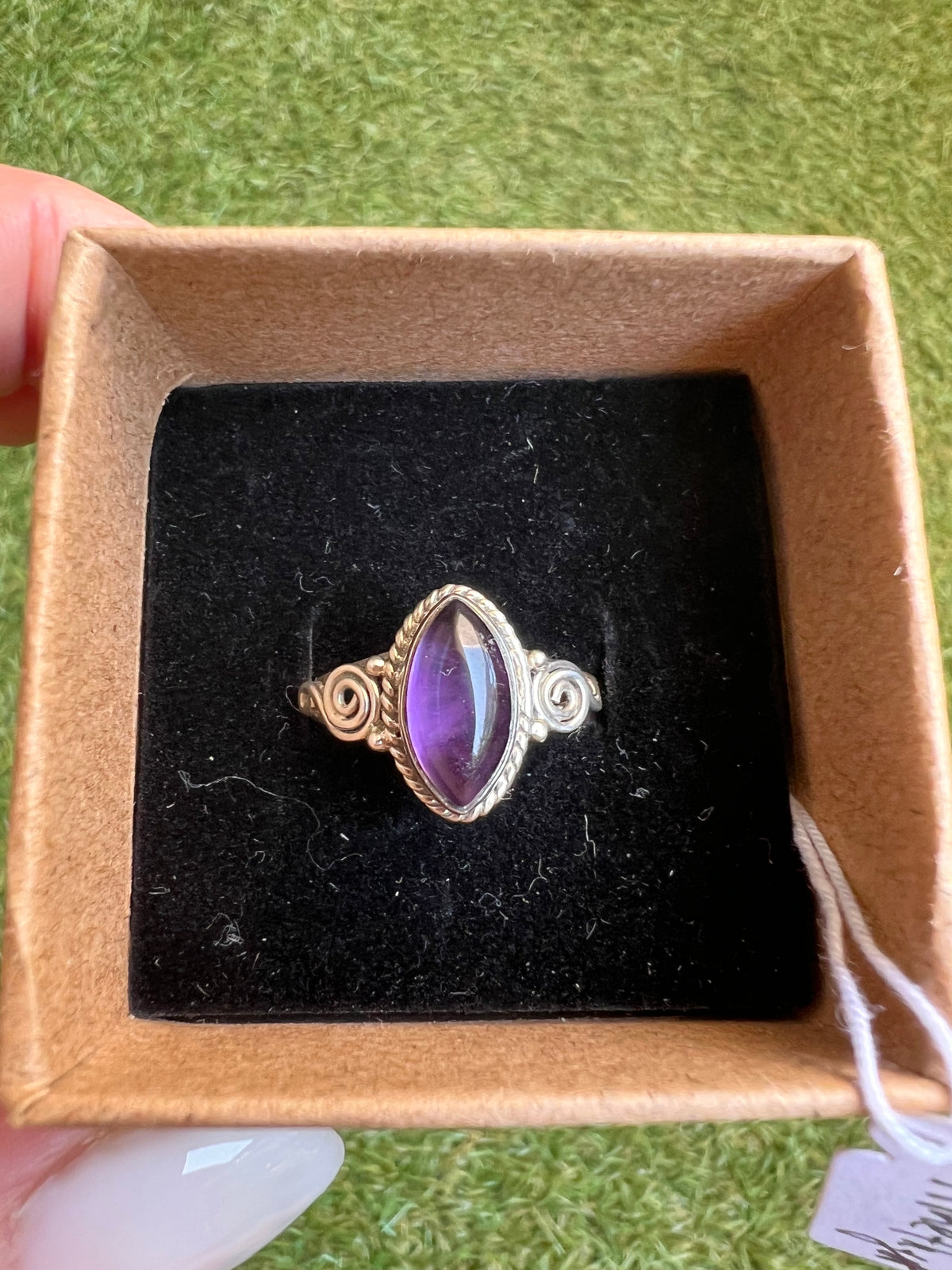 Genuine Natural Amethyst Ring in 925 Italian Sterling Silver