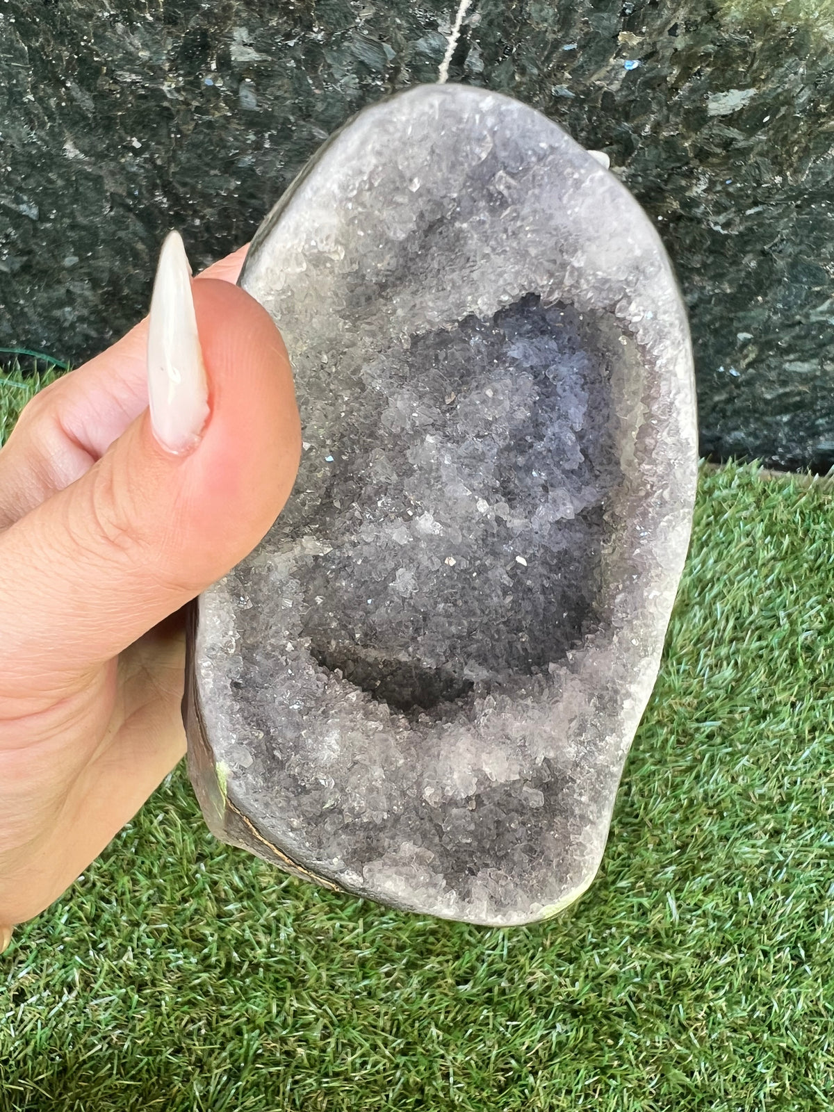 Natural Amethyst Druzy Freeform – Polished Standing Crystal | 554 g
