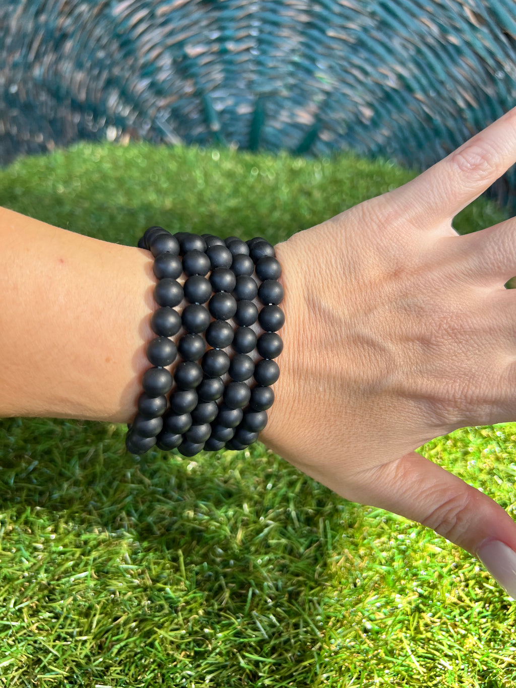 Natural Matte Black Onyx Bracelet | 8mm Genuine Gemstone Beads | Protection, Strength & Confidence