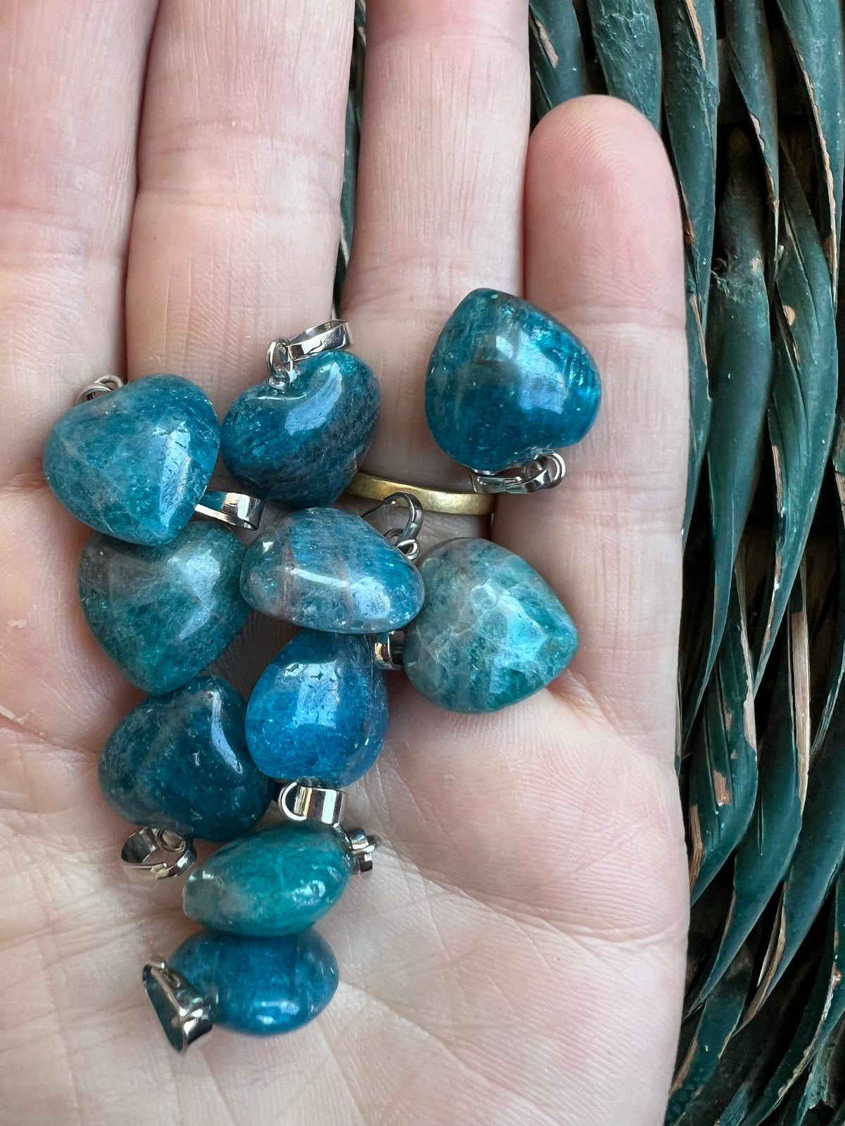 Natural Blue Apatite Heart Necklace