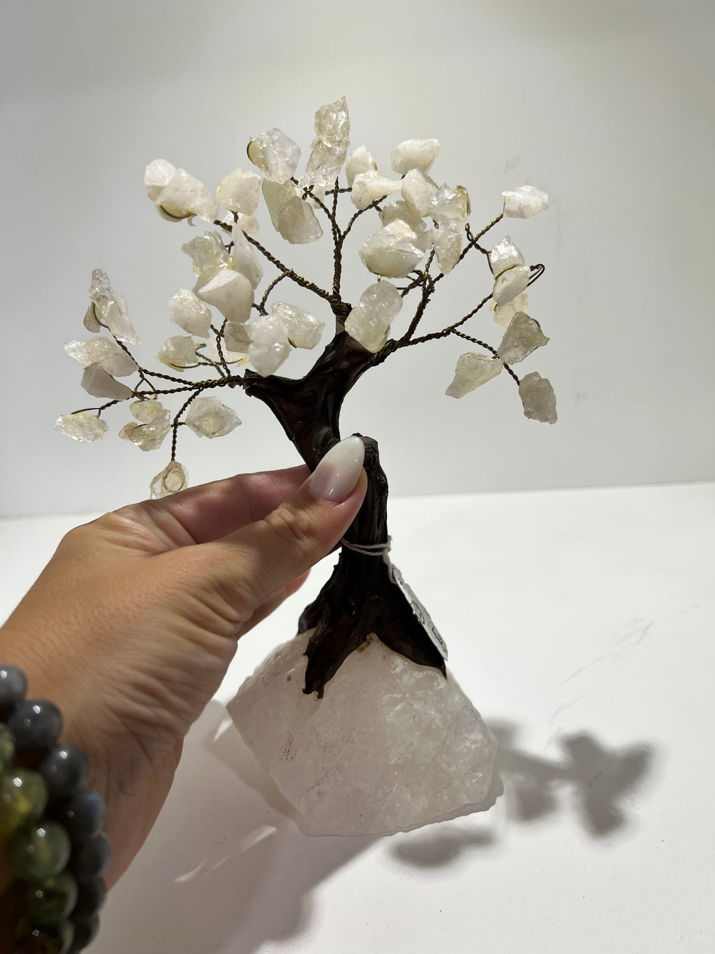 Natural Clear Quartz Crystal Tree on Raw Clear Quartz Base