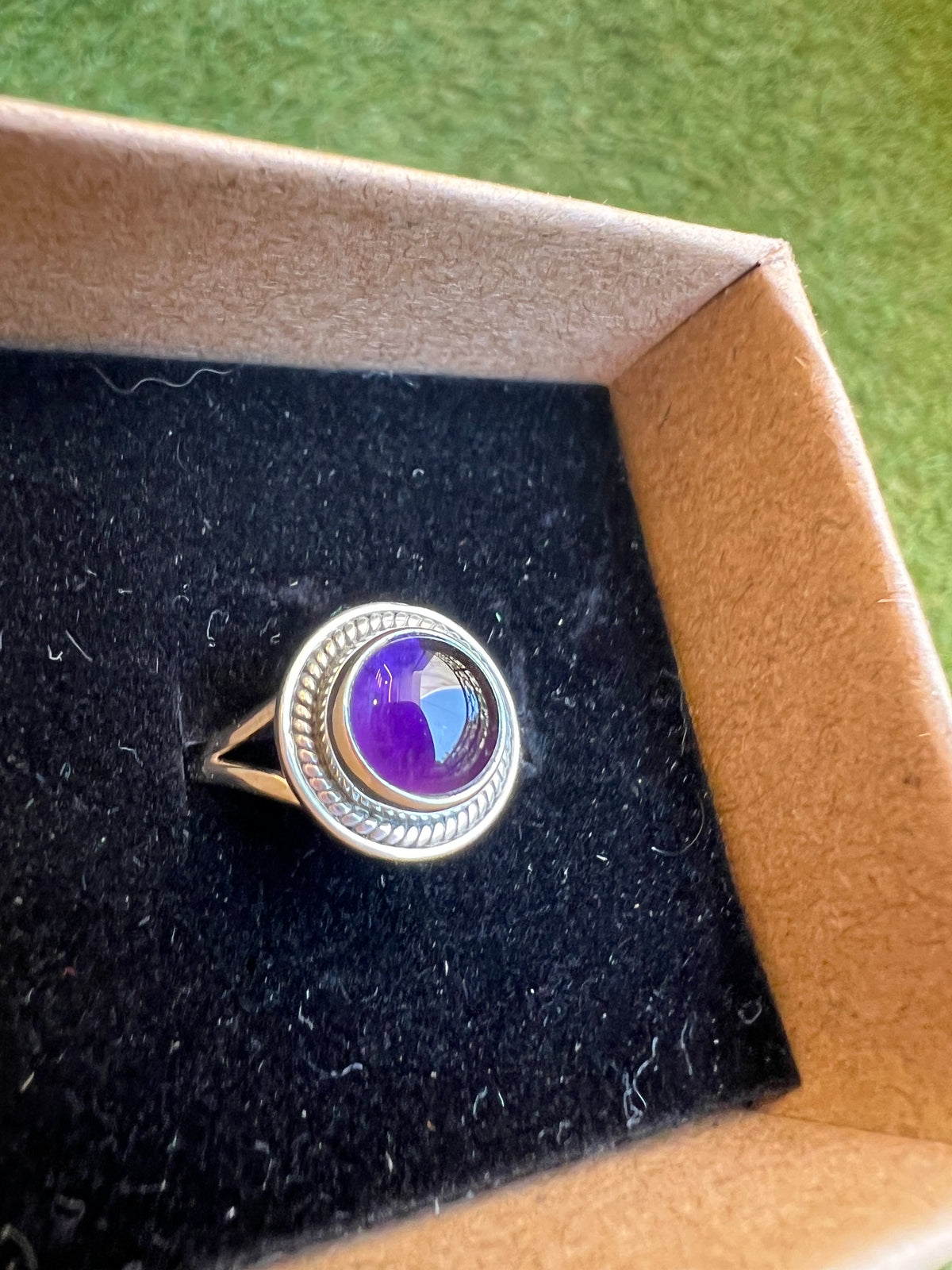 Genuine Natural Amethyst Ring in 925 Italian Sterling Silver