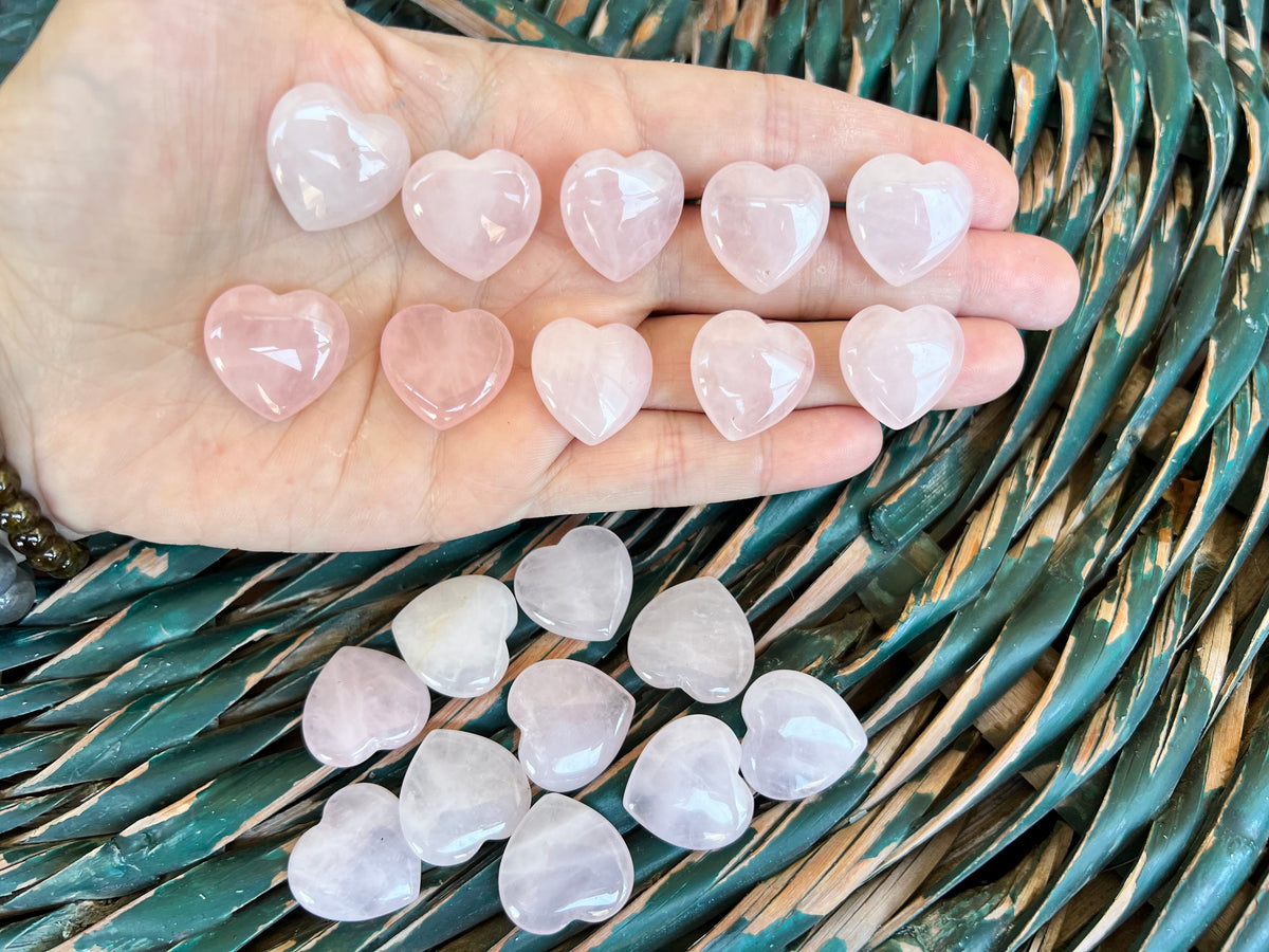 Natural Rose Quartz Mini Crystal Heart
