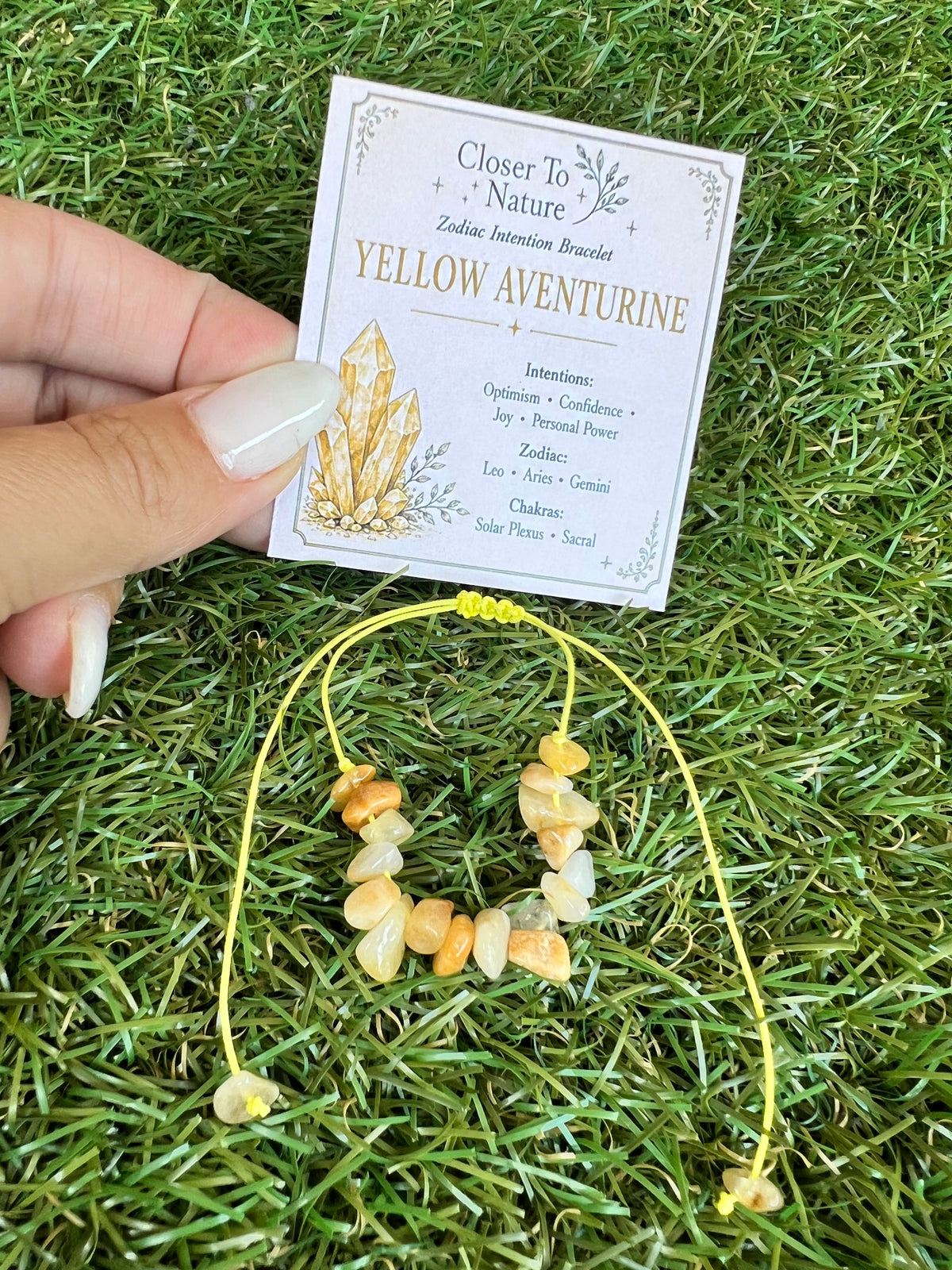 Natural Yellow Aventurine Zodiac Bracelet – Optimism, Confidence & Joy | Leo, Aries & Gemini