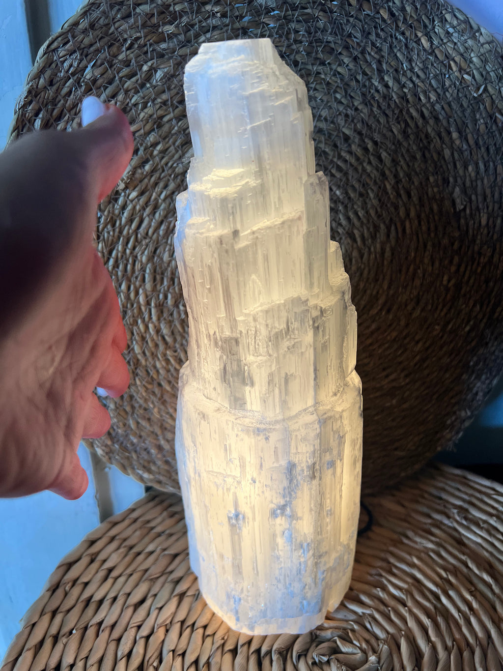 Natural Selenite Tower Lamp – Cleansing & Peace ~ 3 KG